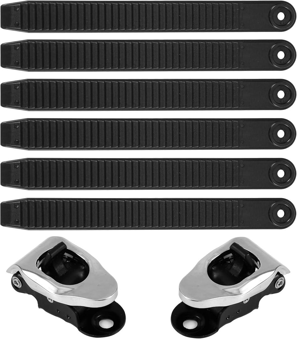 6pcs Snowboard Ankle Ladder Strap Binding+2pcs Buckles, Snowboard Binding Straps Replacement Parts Highly Elastic Strap-in Snowboard Binding Ladder for Snowboard