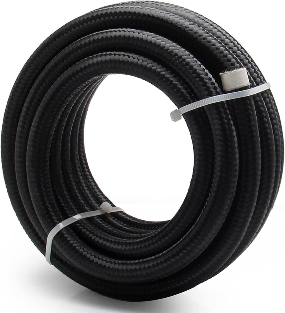 3/4 Fuel Line Hose 12AN 20FT PTFE Teflon E85 Ethanol Fuel Injection line Braided Stainless Steel EFI LS for All Oil Gas Fuel fuel Lube Alcohol Ethanol Coolant Black