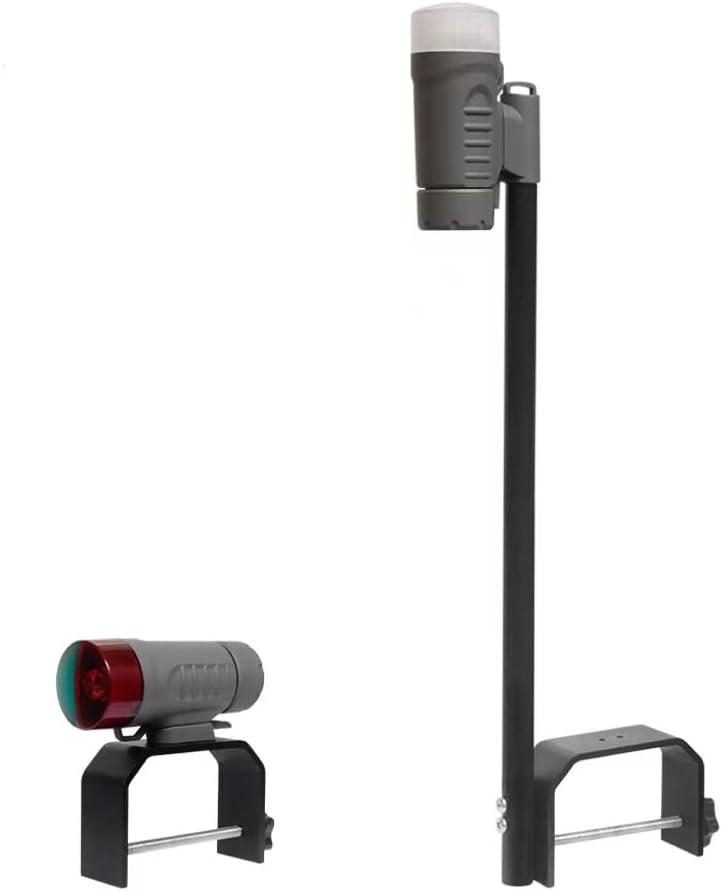 Battery Boat Light Bow and Stern Portable Battery Power Boat Navigation Ligt for Pontoon and Small Boat (Grey)