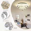 COCOSTAR 20" Crystal Chandeliers, Flush Mount Chandelier LED Ceiling Light, Modern Crystal Raindrop Chandeliers for Dining Room, Living Room, Bedroom
