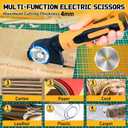 4-In-1 Cordless Electric Scissors,90pcs Multi-Functional 4V Cardboard Cutter Electric,Includes Interchangeable Rotary Tool Kit,Suitable For Cardboard Cutting,Sanding,Drilling,And Diy Crafts