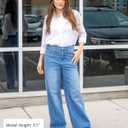 GRAPENT Wide Leg Jeans for Women Trendy High Waisted Stretchy Denim Pants 90s Baggy Jeans Trouser Jeans with Pockets (Blue, XXL)