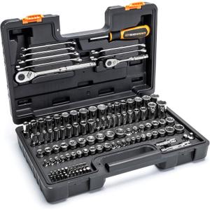 GEARWRENCH 121 Piece 1/4 & 3/8 Drive 72-Tooth SAE/Metric Mechanics Hand Tool Set | GW72SCBMTS