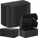 Ireer 50 Pack 6 x 4 x 3 Inch Black Shipping Boxes Bulk Small Corrugated Cardboard Mailer Boxes for Small Business Jewelry Ornament Gifts Wrapping Mailing Packing Shipping Packaging