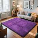 Purple Fluffy Rug Shaggy Area Rug, 4x6 Area Rugs for Girls Bedroom, Soft Cute Baby Play Mat, Indoor Floor Carpet for Teen, Nursery, Preppy Dorm, Plush Aesthetic Bedside Rug
