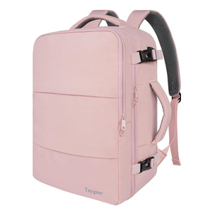 Taygeer Travel Backpack for Women, Carry On Backpack with USB Charging Port & Shoe Pouch, TSA 15.6inch Laptop Mochila Flight Approved, Nurse Bag Casual Daypack for Weekender Business Hiking, Pink