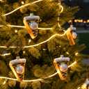 Sumind 4 Pcs Christmas Ornaments Pumpkin Pie Glass Blown Ornaments for Christmas Tree Hanging Cakes and Pies Xmas Accessories Glass Blown Decorations for Xmas Tree Party Holiday Supplies