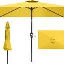 6.5x10FT Patio Umbrella, Outdoor Umbrella with Push Button Tilt and Crank, 8 Sturdy Ribs, UV Protection & Waterproof Market Umbrella for Pool, Backyard, Beach,Deck (Yellow)
