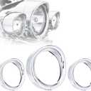 7" Headlight Trim Ring + 4.5" Fog Light Passing Lamp Visor Decorate Compatible for Harley Davidson Road King Street Glide Electra Glide