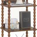 Book Shelf, 4-Tier Bookshelf with Storage, Small Bookcase Display Shelves for Small Spaces, Bedroom, Living Room and Office with Solid Wood Legs (Rustic Brown)