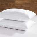 downluxe Goose Feather and Down Pillows - Hotel Collection Feather Pillows Set of 2 for Back, Stomach or Side Sleepers, Queen Size (20"x28")
 with cases 28"