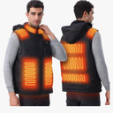 Heated Vest for Men Women, Upgraded Mens Heated Vests with Hoodie, 9 Heating Zones, Battery Pack Not Included