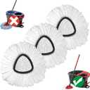 Mop Replace Head, 3 Pack Spin Mop Replacement Head Easywring 1-Tank System, Easy Cleaning, Microfiber, Machine Washable