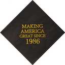 Crisky 40th Birthday Disposable Napkins Black and Gold Dessert Beverage Cocktail Cake Napkins 40th Birthday Decoration Party Supplies for Man, Vintage 1986, 50 Pack 4.9"x4.9" Folded