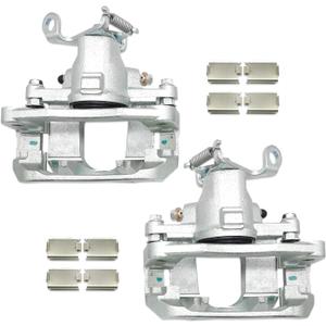 2 Pcs Rear Left & Right Brake Calipers Set 18B5176 18B5177 Compatible with 2009-2012 Dodge Journey, Driver and Passenger Side Rear Brake Caliper Assembly with Bracket