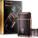 Professional Foil Shaver for Men: Cordless Electric Razor with High-Speed Dual Blades, Rechargeable USB-C, IPX6 Waterproof & Travel-Friendly/Home Use,Black Gold