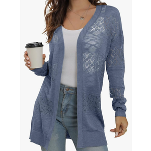 GRECERELLE Women's Lightweight Crochet Long Sleeve Loose Casual Open Front Cardigan Drape Sweaters Boho Summer Beach Coverups
XL