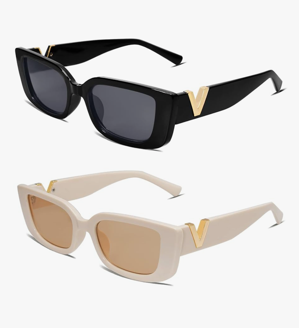 Allarallvr Rectangle Sunglasses for Women 90s Retro Trendy Y2K Classical Vintage Square Shades