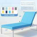 L'AGRATY Outdoor Lounge Chaise Cushion: 72x21x3 Inch Waterproof Lounge Chair Cushion for Outdoor Furniture with Fade Resistant Removable Cover - Patio Lounge Cushions for Pool Lawn Deck(Blue 2Pcs)