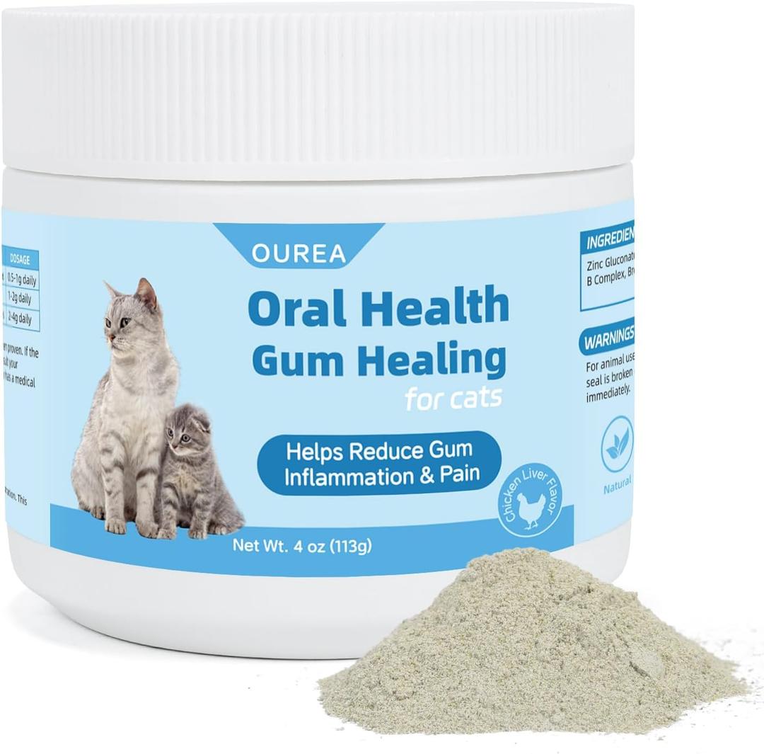 Oral Health for Cats, Cat Gingivitis Treatment, Reduce Gum Inflammation, Redness & Pain, Combats Gum Disease, Natural Plant-Based Active Formula, Cat Oral Care, Gums Health Treatment, 4 oz (113g)