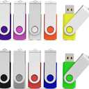 Aiibe 16GB USB 3.0 Flash Drive 10 Pack USB 16GB Flash Drive USB 3.0 Thumb Drives Blank Zip Drives Flash Drives 16 GB Bulk (10 Mixed Colors: Black Blue Red Green Orange White Yellow Pink Purple Silver)
