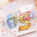 White Organza Bags Set, 60PCS Drawstring Gift Bags with 60PCS Thank You Tags Candy Mesh Pouches for Christmas Wedding Party