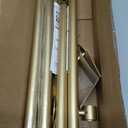 YaFex 2 Pack Heavy Duty Curtain Rods 32-150 Inch, 1 Inch Adjustable Gold Curtain Rod for Windows, Extra Long Window Treatment Rods Set with Aluminium Finials, Modern Design