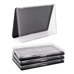Magnetic Makeup Palette Empty with Clear Top, 3Pack Empty Eyeshadow Pan Dispensing Storage Box with 60Pcs Adhesive Metal Stickers for DIY Cosmetics Lipstick Blush Powder-7.87X5.51Palette
