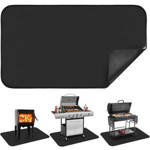 Hearth Rugs for Fireplaces, Fireproof Fireplace Mat, Gas Grill Splatter Mat for Outdoor, Flame-Resistant Pad Fiberglass Rug Indoor Outdoor, Deck Patio Protective Rug(Size:L: 48x28 Inch)