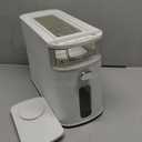 IEEK Rice Dispenser 12 Lbs,Large Cereal Dry Food Storage Containers Rice Storage Container Sealed Moisture Proof with Measuring Cup for Kitchen Pantry Household, White and Grey