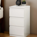 Walnut Nightstand Mid Century Modern Nightstand, Wooden Bedside Table For Bedroom, Living Room, White