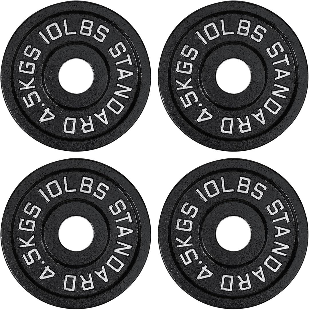 Cast Iron 2-Inch Olympic Weight Plates Set for Strength Training, Barbell Free Weight Plate Set for Weightlifting in Home Gym, Multiple Sizes From 2.5LB to 40LB (Set: 40 lbs (4x 10 LB))