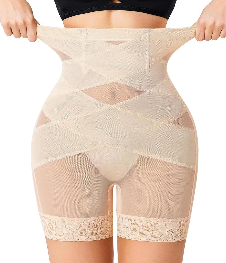 Nebility Shapewear Tummy Control Body Shaper High Waisted Butt Lifting Panties Shapewear Shorts Thigh Slimmer (M)