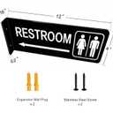 Commercial Double-Sided Restroom Sign – Restroom Sign With Arrow – Wall-Mounted Restroom Sign For Hallways And Corridors – Made From Premium Durable Frosted Acrylic Material, Ink Printed, Long-Lasting, Easy To Install, Suitable For Indoor/Outdoor Use (12)