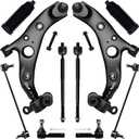 AUQDD 10Pc Front End Suspension Kit Fit For 2013-2016 Ma-zda CX-5, 2 Lower Control Arm w/Ball Joint 2 Sway Bar Link 4 Inner Outer Tie Rod End (# CMS761184 K80296 EV801073 ES801390)