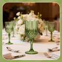 7OZ Plastic Wine Glasses, Reusable Vintage Goblets Unbreakable Drinking Glasses Crystal Water Cups Champagne for Wedding, Parties (100, Light Green)