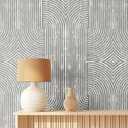 Neutral Peel and Stick Wallpaper Boho Removable Abstract Modern Contact Paper for Classroom Self Adhesive Wall Paper Peel and Stick Modern Bedroom Cabinet(Dark Brown,9.8 ft X 15.75 in)