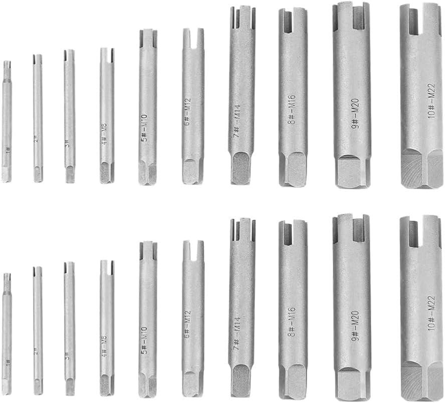 20 Pcs Tap Extractor Set 3/4 Flute Broken Head Screw Remover Stripped Tap Extractor Set Steel 3 Types