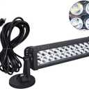 LEMIL Led Light Bar 13 inch 72W Magnetic Light Bar Cigarette Lighter Plug Spot Beam Work Light Fog Light Spotlight 12V Light 24V Boat Truck Pickup SUV ATV UTV - 16.5 feet Cable