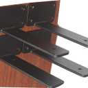 4 Pack - 6 inch Black Hidden L Shelf Bracket (1/5 Inch Thicked) Iron Floating Shelf Brackets Rustic Industrial Metal Brackets for Shelf Support