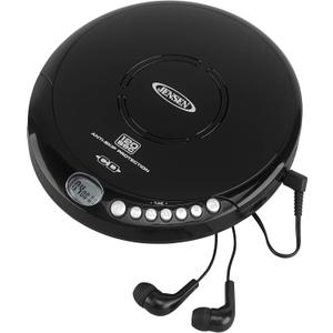 Jensen Portable CD-120 Portable Personal CD Player Compact 120 SEC Anti-Skip CD Player Lightweight & Shockproof Music Disc Player & FM Radio Pro Sport-Earbuds for Kids & Adults (Black)