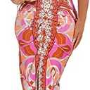 Doweha Maxi Summer Dresses for Women 2024 Casual Boho Beach Hawaiian Floral Print V Neck Short Sleeve Sun Long Dress, Size Medium 