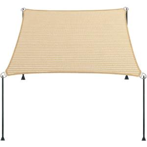 5' x 8' Beige Straight Edge Sun Shade Sail, Rectangle Awning Outdoor Shade Cloth Pergola Cover UV Block Fabric- Customized