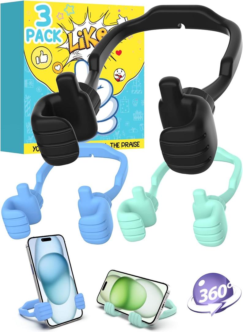 Valentines Day Gifts for Teens Boys Kids Him Men: Thumbs Up Lazy Phone Stand Cell Phone Holder for Desk Funny Gifts for Girls Teenage Women Husband Wife Dad Cool Gadgets Easter Stuff Birthday Ideas