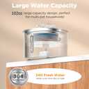 Cat Water Fountain Stainless Steel, 102oz/3L Automatic Pet Water Fountain with 6 Replacement Filters & 6 Pre-Filter Sponges for Cats, Dogs (Cat Fountain + 6 Filters + 6 Sponges)