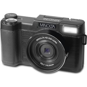 Minolta 30MP Digital Camera  2.7K Ultra HD Video, 3-inch 180 LCD Screen, Face Detection, Anti-Shake, 9 Scene Modes, Photo Burst, Panorama, CMOS Sensor, 32GB Card (Black)