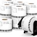 Compatible Continuous Labels Replacement for DK-2205 (2.4 in x 100 ft), Use with Brother QL Label Printers (12 Rolls + 1 Frame, 30.48m Length Labels/Roll)