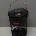 Kingsyard Upgraded Squirrel Proof Caged Bird Feeder for Outdoor Hanging - Additional Storage Tube Bird Feeder with 4 Feeding Ports & Perches, Easy to Clean & Refill. Black