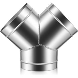 MorningRo 8 Inch Dust Collection Fitting Galvanized Steel Y Shape Duct Splitter Metal 3 Way Fitting Adapter Vent Connector for Exhaust Fan House Dryer Vent Ducting Adapter Duct Hose Dryer Connector