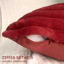 Bunliuys 2 Pack Pillow Covers, 20x20 Faux Fur Square Throw Pillow Covers for Living Room Decorations Throw Pillow Case, Throw Pillow Cover Cushion Cover for Sofa Bedroom Car, Burgundy Red